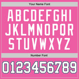 Custom Pink White-Light Blue Authentic Baseball Jersey