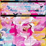 Custom Pink White-Pink 3D Pattern Design Flowers Authentic Baseball Jersey