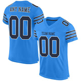 Custom Powder Blue Navy-White Mesh Authentic Football Jersey