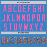 Custom Powder Blue Camo-Pink Authentic Baseball Jersey