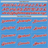 Custom Powder Blue Red-White Performance T-Shirt