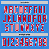 Custom Powder Blue Red-White Hockey Jersey