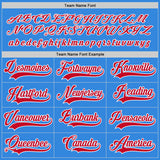 Custom Powder Blue Red-White Hockey Jersey