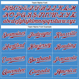 Custom Powder Blue Crimson-White Authentic Baseball Jersey