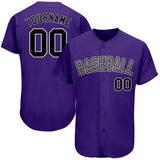 Custom Purple Black-Gray Authentic Baseball Jersey
