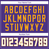 Custom Purple White-Gold Authentic Throwback Rib-Knit Baseball Jersey Shirt