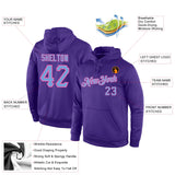Custom Stitched Purple Light Blue-Pink Sports Pullover Sweatshirt Hoodie