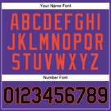 Custom Purple Black Pinstripe Black-Orange Authentic Basketball Jersey