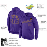 Custom Stitched Purple Purple-Old Gold Sports Pullover Sweatshirt Hoodie