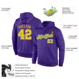 Custom Stitched Purple Gold-Kelly Green Sports Pullover Sweatshirt Hoodie