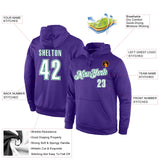 Custom Stitched Purple White-Kelly Green Sports Pullover Sweatshirt Hoodie
