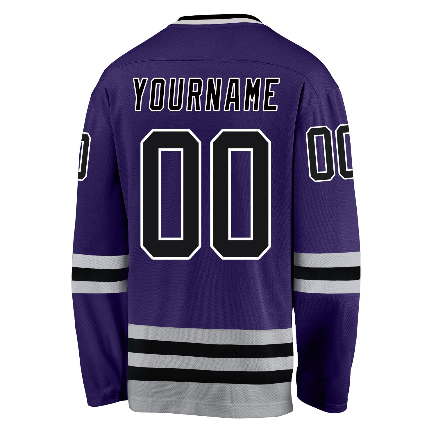 Custom Purple Black-Gray Hockey Jersey