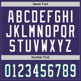 Custom Purple White-Teal Hockey Jersey
