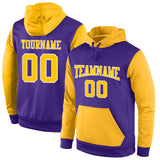 Custom Stitched Purple Gold-White Sports Pullover Sweatshirt Hoodie