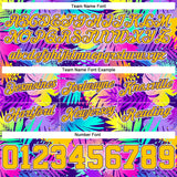 Custom Purple Gold-White 3D Pattern Design Tropical Plants Authentic Basketball Shorts