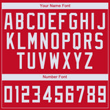 Custom Red White Round Neck Basketball Jersey