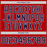 Custom Red Navy-White Authentic Baseball Jersey