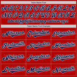 Custom Red Navy-White Authentic Baseball Jersey