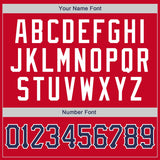 Custom Red Navy-White Round Neck Rib-Knit Basketball Jersey