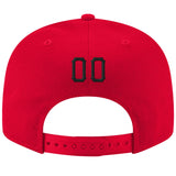 Custom Red Black-White Stitched Adjustable Snapback Hat
