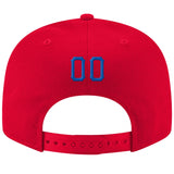 Custom Red Royal-White Stitched Adjustable Snapback Hat