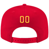 Custom Red Gold-White Stitched Adjustable Snapback Hat