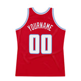 Custom Red White-Light Blue Authentic Throwback Basketball Jersey
