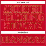 Custom Red Red-Old Gold Authentic Throwback Basketball Jersey