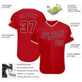 Custom Red Red-Navy Authentic Baseball Jersey