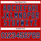 Custom Red Navy-White Authentic Baseball Jersey