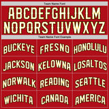 Custom Red White-Gold Authentic Baseball Jersey