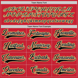 Custom Red Black-Gold Hockey Jersey