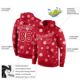Custom Stitched Red Red-White Christmas 3D Sports Pullover Sweatshirt Hoodie