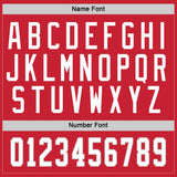 Custom Red White-Gray Hockey Jersey