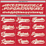 Custom Red White-Old Gold Hockey Jersey