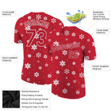 Custom Red Red-White Christmas 3D Performance T-Shirt