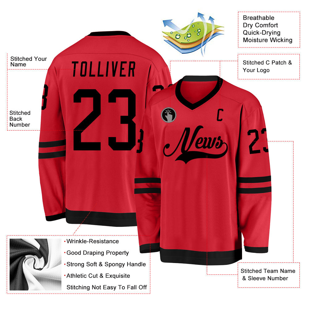 Custom Hockey Jersey Black Pink-Sky Blue Hockey Lace Neck Jersey Men's Size:3XL