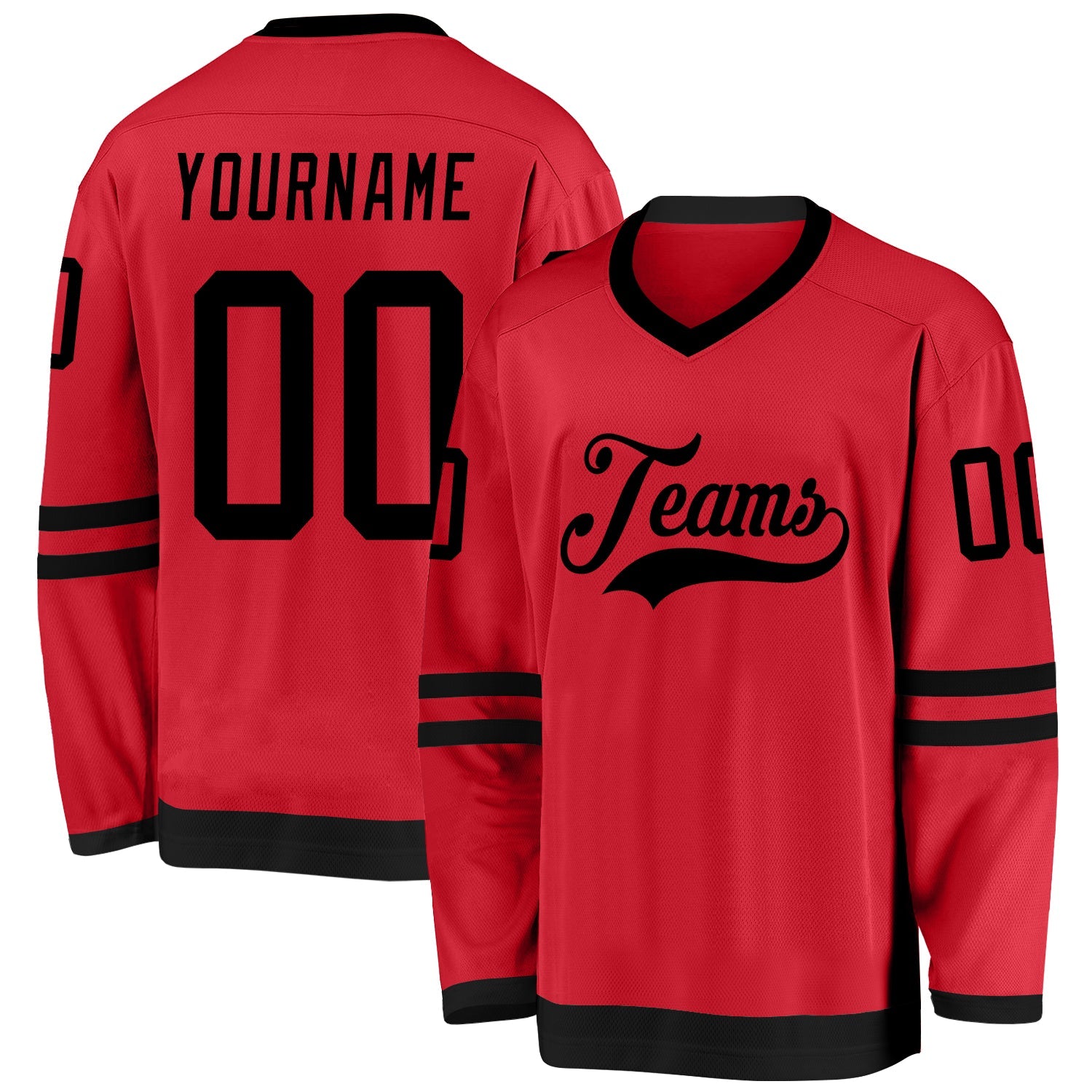 Custom Red Black Hockey Jersey Sale Online