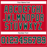 Custom Red Green-White Authentic Throwback Basketball Jersey