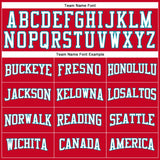 Custom Red White-Teal Authentic Throwback Basketball Jersey
