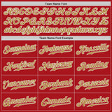 Custom Red Old Gold-White Authentic Baseball Jersey