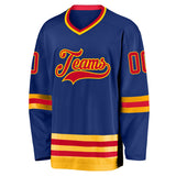 Custom Royal Red-Gold Hockey Jersey