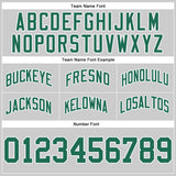Custom Gray Kelly Green-White Authentic Throwback Basketball Shorts