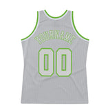 Custom Gray Gray-Neon green Authentic Throwback Basketball Jersey