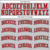 Custom Gray Black Pinstripe Red-White Authentic Basketball Jersey