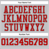 Custom Gray Black Pinstripe Red-White Authentic Basketball Jersey