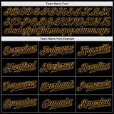 Custom Black Snakeskin Black-Gold 3D Pattern Design Authentic Baseball Jersey