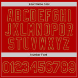 Custom White Red-Old Gold Authentic Split Fashion Baseball Jersey