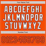Custom White Orange-Navy Authentic Split Fashion Baseball Jersey