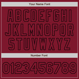 Custom White Crimson-Black Authentic Split Fashion Baseball Jersey